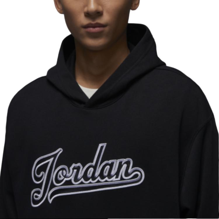 Jordan Letter Embroidery Casual Hoodie American Vintage Sweatshirt Men hoodies Black FN4614-010