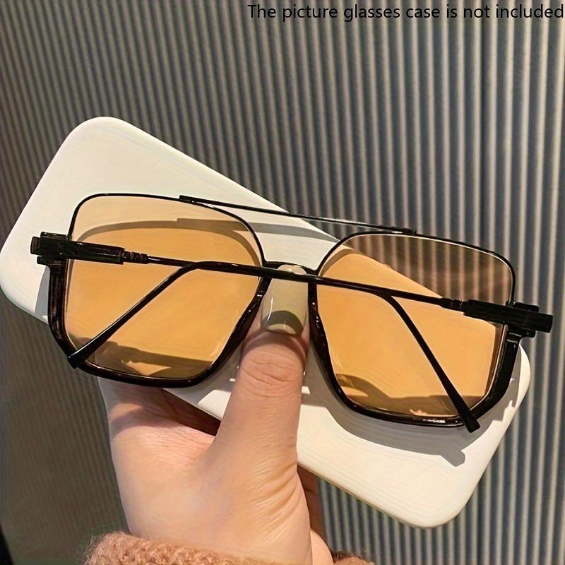 Fashion Oversized Metal Frame Mirrored Lens AC Glasses Double Bridge Retro for Men Women Beach Party Golf