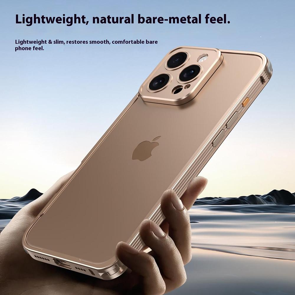 For iPhone 16 Pro Bumper Case Heat Dissipation Aluminium Alloy Phone Shell with Buckle/Camera Lid