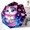 1pc Sweet Love Cat Design Automatic Open/CloseUmbrella-CuteUmbrella with Cute Design, Portable 3-Fold Compact Umbrella for Men & Women, Valentine
