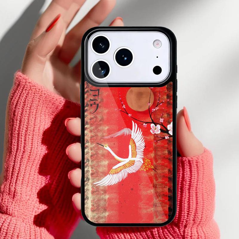 Japanese Cranes Art Phone Case for iPhone 17 16 15 14 13 Pro Max Back Cover for 12 11 Pro Coque