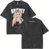 Washed Vintage Britney Spears Oops I Did It Again Graphic T Shirts Men Women Casual Oversized Short Sleeve Tshirts Streetwear