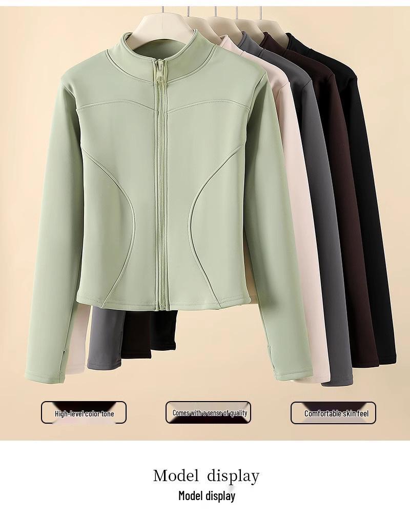 Women's Slim Fit Velvet-Lined Winter Pilates Yoga Jacket