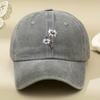 Twopiece Floral Print Womens Widebrim  Cap Distressed Washed Hat Mens Americanstyle Widebrim Vintage Cap