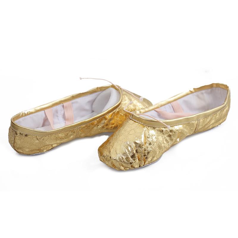 Sports Ballet Dancer Shoe Dance Feet Wearing Shoes Pointed Sequin Leather Ballet Dancing Shoes