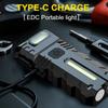 Ultra Bright LED Flashlight USB Rechargeable EDC Pocket Torch with 180°  Rotating Head Mini Magnetic Outdoor Emergency Work Lamp