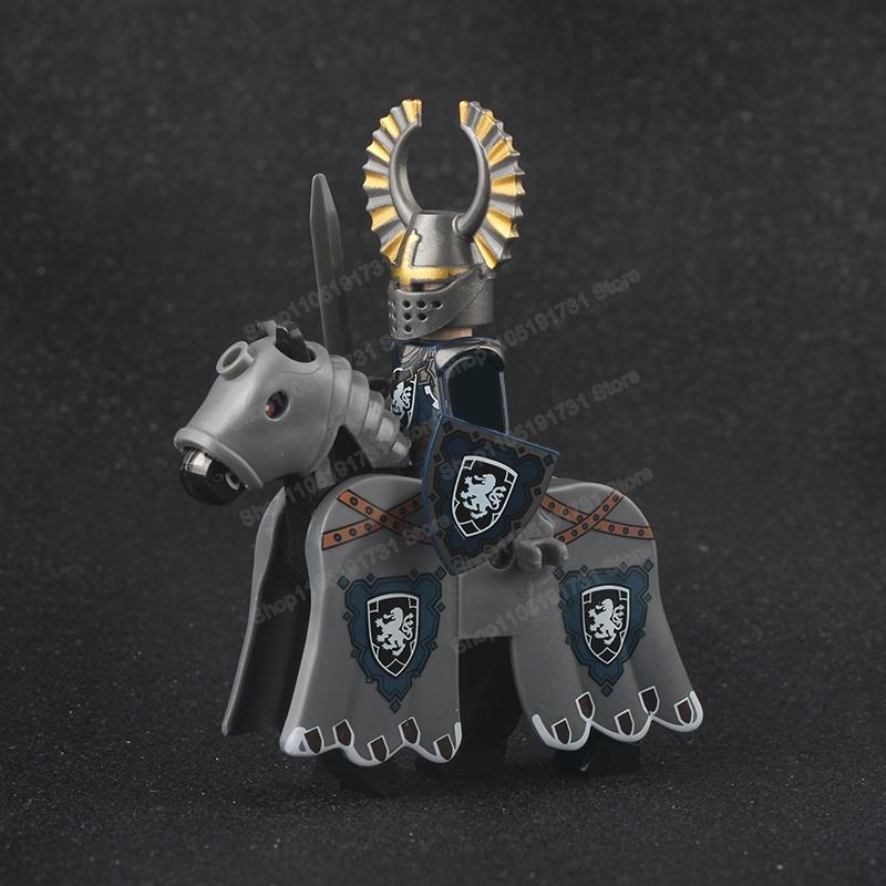 Medieval Knight Serie Figures Building Blocks Warrior Soldiers Guards Lion Heart Hospital Teutonic Knight Battle Pastor Kid Gift