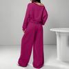 Modisches Damen Off-Shoulder Tailliertes Lässiges Sweatshirt-Set
