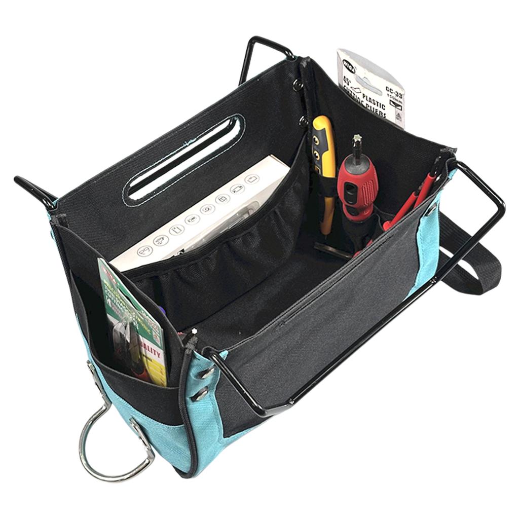 Ladder Multipurpose Tool Pouch Waterproof Oxford Cloth Hanging Tool Organizer Bag Large Capacity Folding Ladder Tool Storage Bag