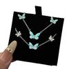 Luminous Butterfly Bracelet & Necklace Set - Exquisite Qixi Festival Gift Jewelry for Couples