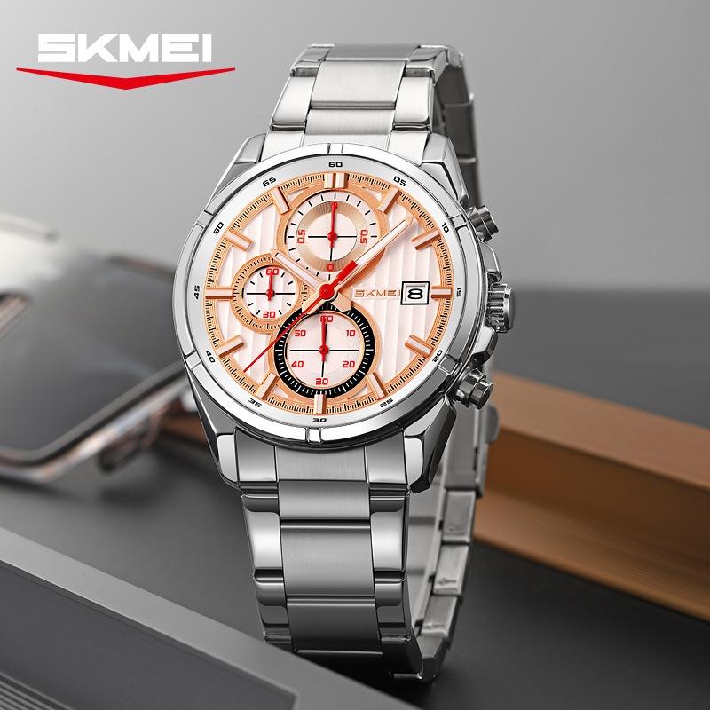 Men's Quartz Watch Multifunctional Waterproof Watch Fashion Watch Business Luminous Steel Belt Quartz Watch Men's