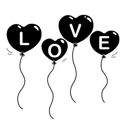 Wooden Stamp - Love Balloons