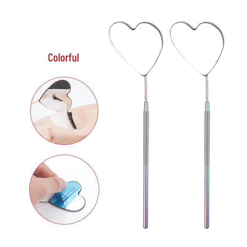 Stainless Steel Handheld Eyelash Inspection Mirror - Square Eyelash Extension Tool