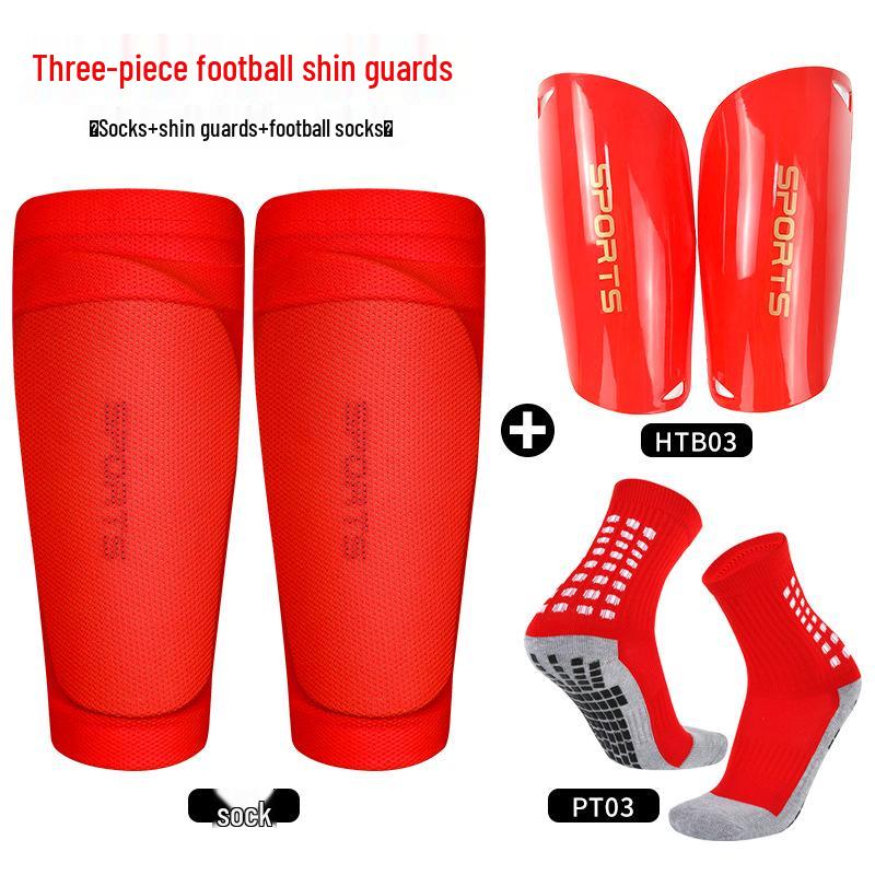 Adult Men's Double Layer Football Shin Guards and Calf Protector Socks