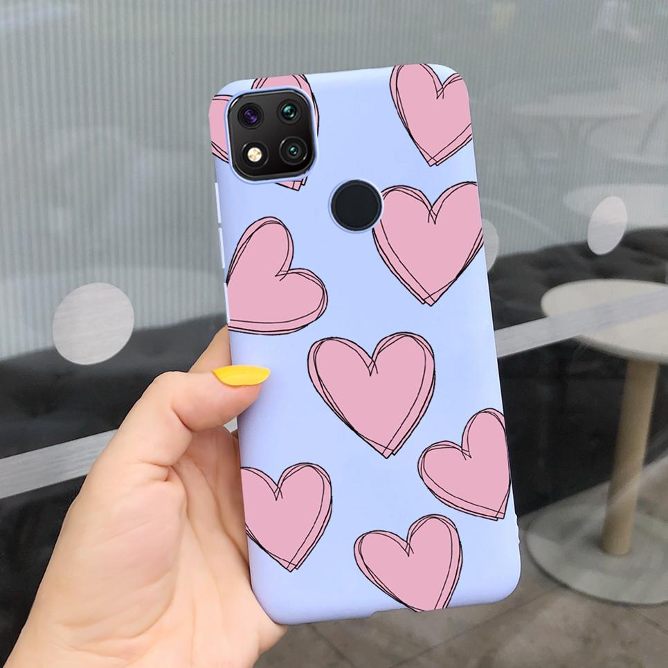 Couple Love Heart Phone Case For Xiaomi Redmi 9C Case Soft Touch Silicone Cover For Xiaomi Redmi 9C NFC 9 C Back Cover Capas