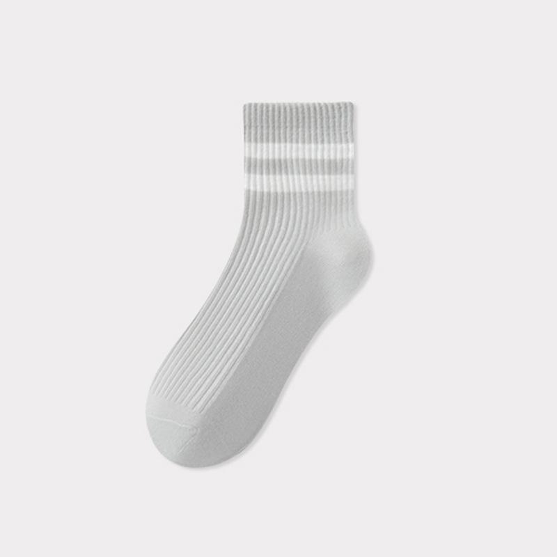 

Женские носки до середины икры, летние тонкие хлопковые носки, дезодорирующие, влагопоглощающие, дышащие, черно-белые, летние спортивные короткие носки 1 pair