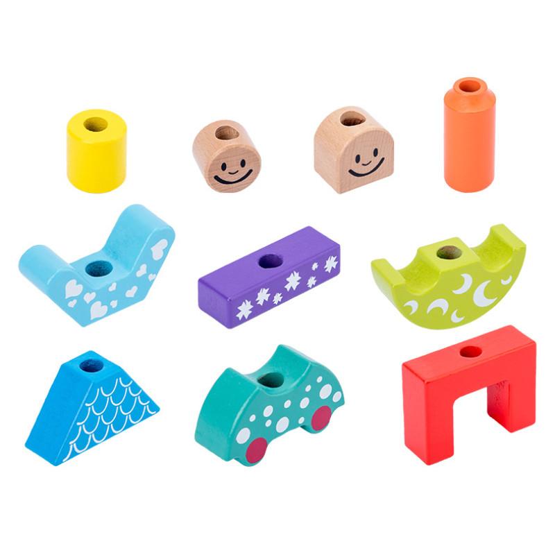 Wooden Day Creative And Night Cognitive Building Blocks Children Set Toy
