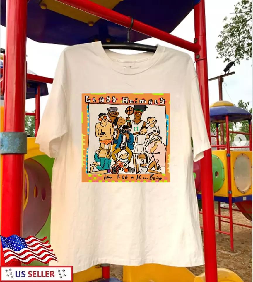 How To Be a Human Beings White Glass Animals T Shirt Full Size S-5XL
