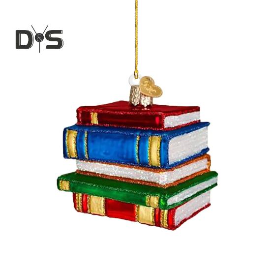 

Разноцветная книжная полка, украшение для книжной полки, подвесное украшение на рождественскую елку, акриловый кулон для праздничного домашнего декора A