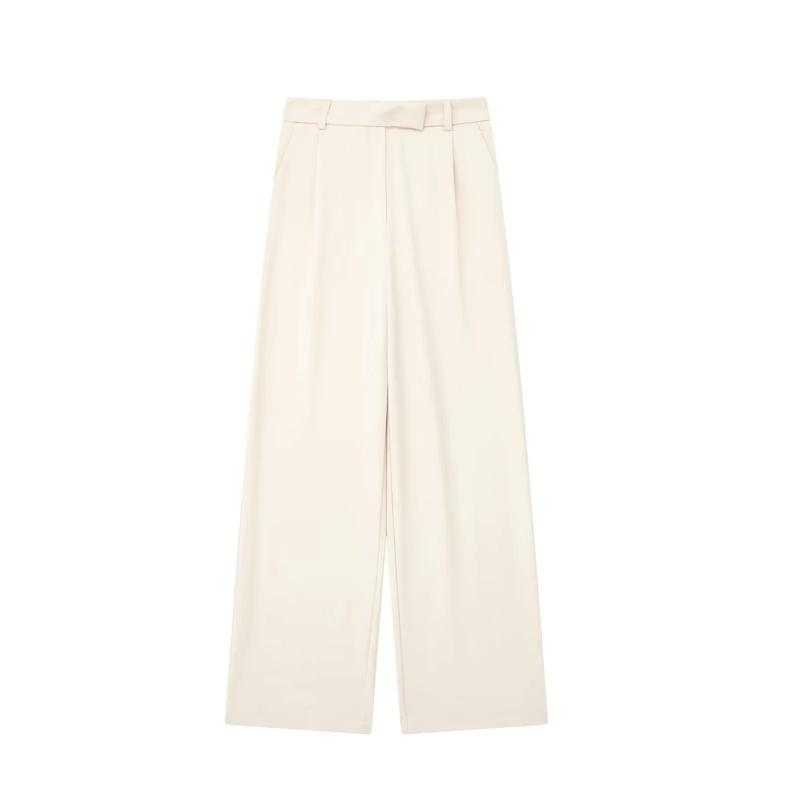 Herbst Neue 2024 frauen Hosen Beige Grau Schwarz Breite Bein Hosen Frauen Hohe Taille Baggy Hosen Frau Mode Sommer Büro hosen