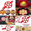 High-quality Red Silicone Egg Ring With Seven Holes For Perfectly Shaped Eggs And Pancakes