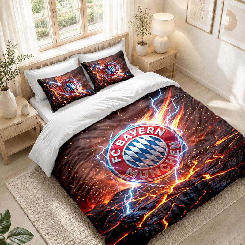 Bedding Set 1 Duvet Cover 2 Pillowcases Bayern Munich Print Bedroom Home Decoration