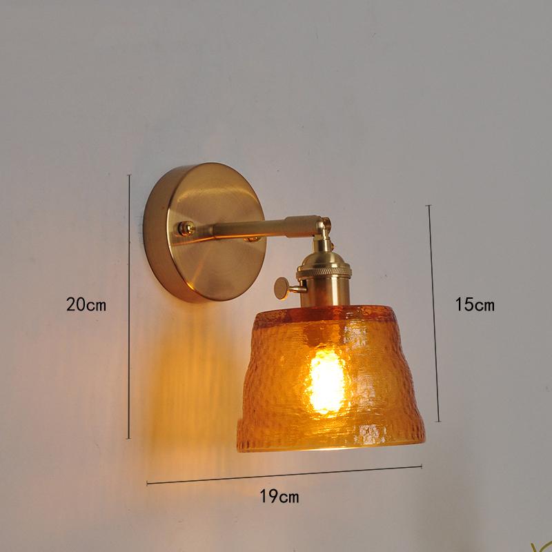 Lampada da muro di vetro riprodotta in forma diurna lampada da muro di vetro per la testa di un letto moderno nordico lampada da