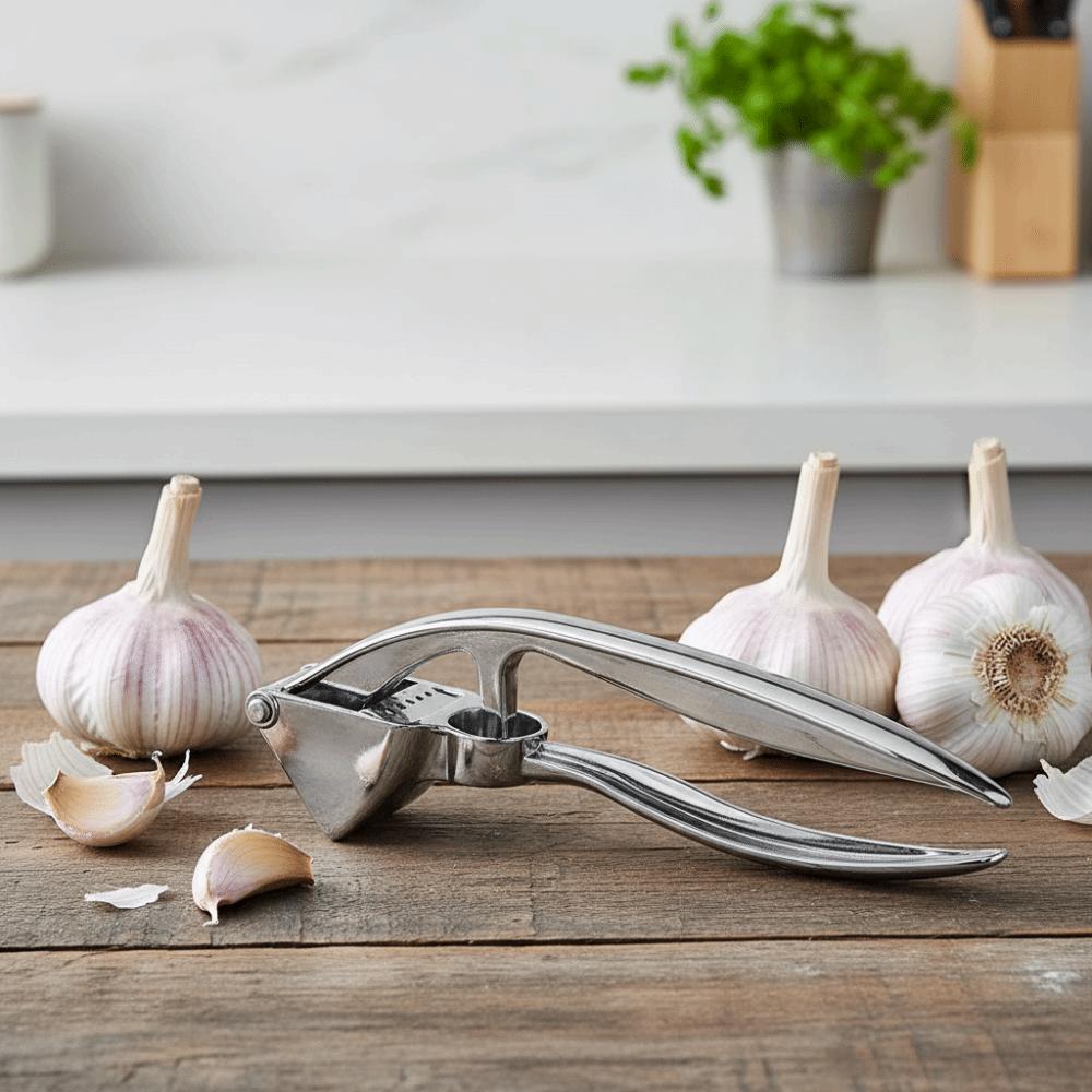 2 in 1 Garlic Press Rust-proof Garlic Squeezer Practical Garlic Masher  Olive