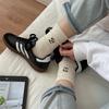 Korean Idea Yarn Embroidery Dog Cute Socks For Women Versatile Cartoon Medium Solid Color College Style Pile Socks