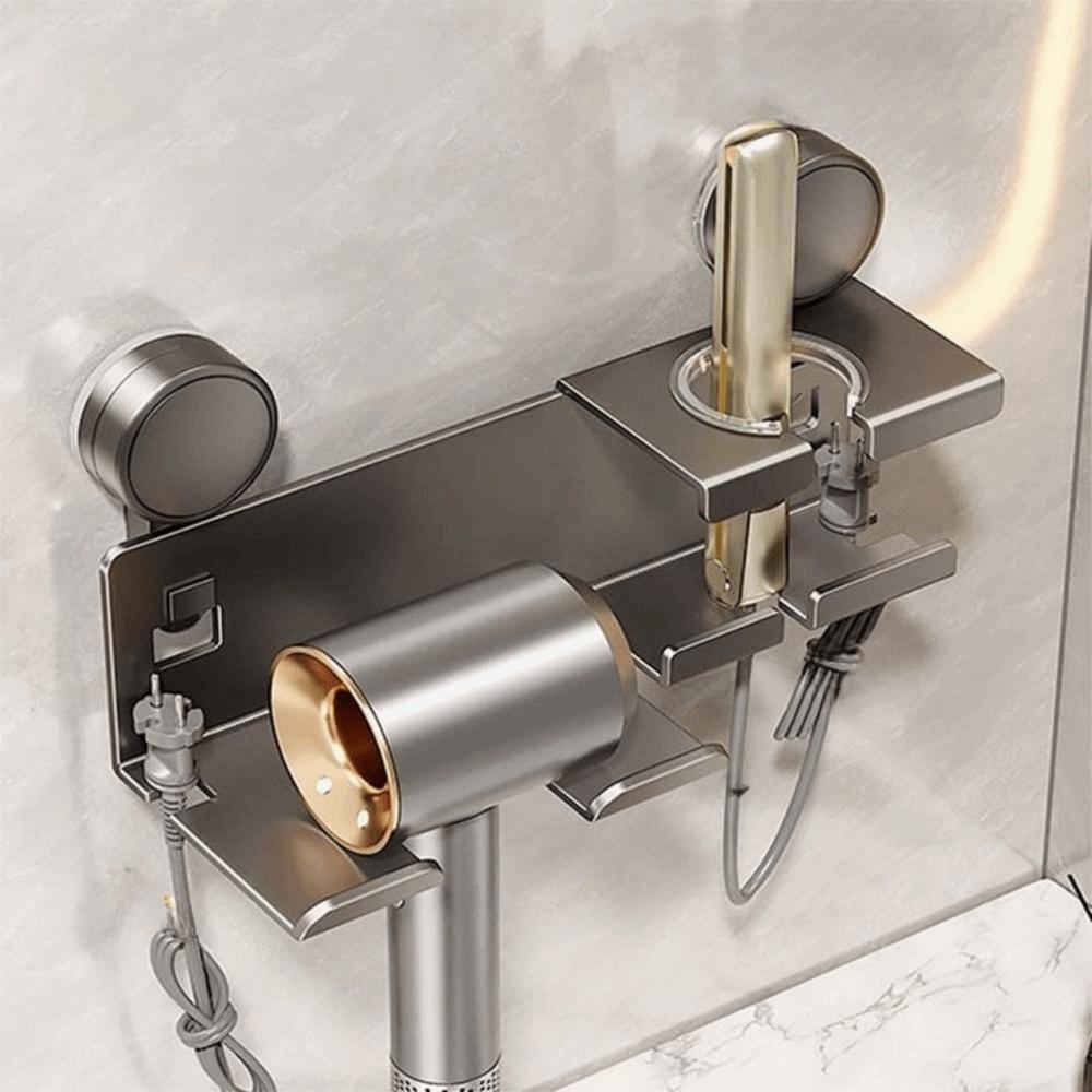 Aluminum Zinc Zinc Alloy Hair Dryer Storage Rack Punch Free Hair Blow Dryer Holder  for Household
