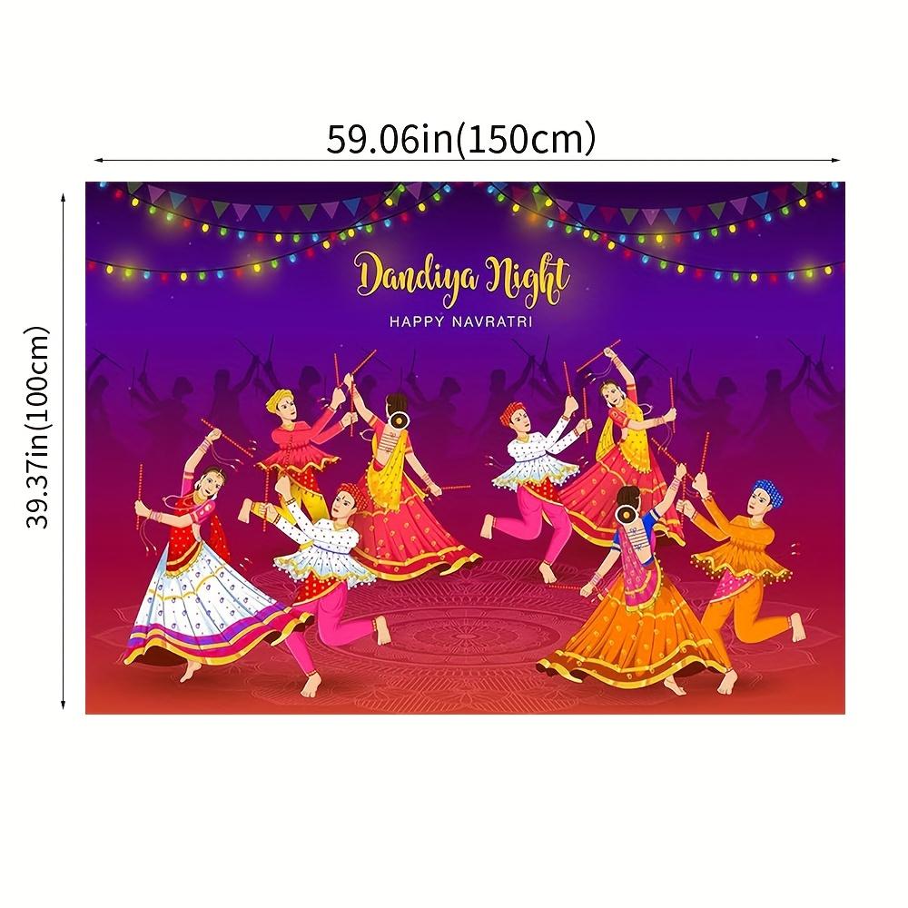 2D Flat  2D Flat Printing 1 Piece Dandiya Night Navratri Festival Background Banner