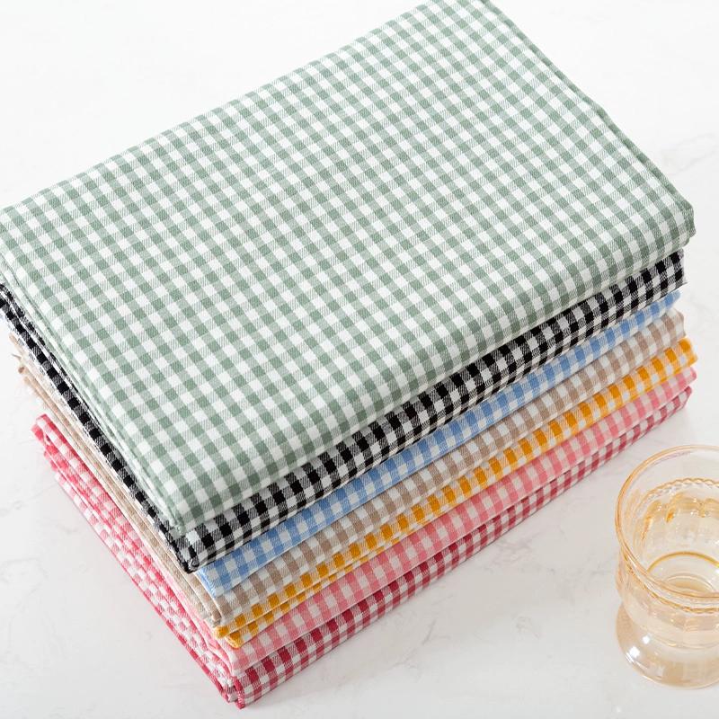 0.5m/1m/2m Pure Cotton Plaid Fabric For Tablecloths, Shirt, Women's Dresses,Home Decoration Dolls Handmade DIY Fabric TJ7400
