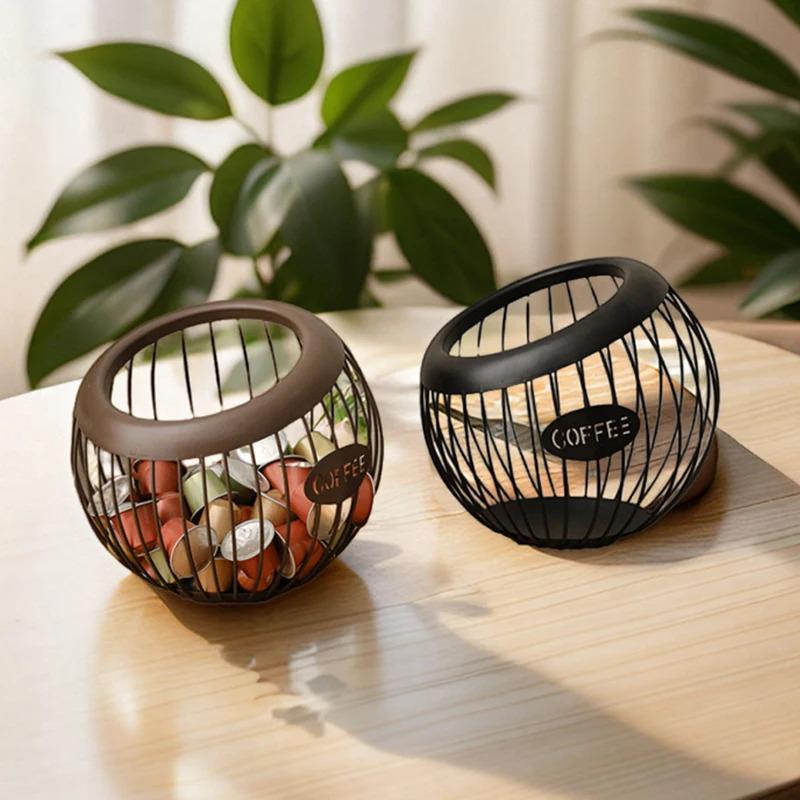 Kreativer Obstkorb Eisen Kaffeekapsel-Organizer Blau Snack Trockenfrüchte Aufbewahrung Diagonalkorb Haushaltswaren