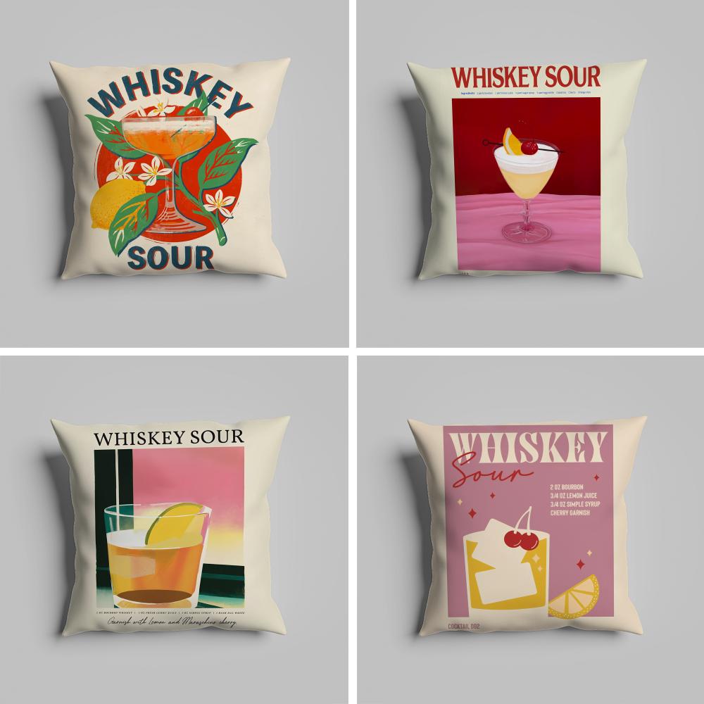 Pillow Case luxurious home office, sofa decorative Multi sized car seat cushions, pillowcases Whiskey Sour Cocktail