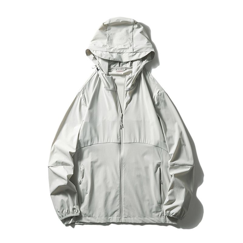 Ultra-Thin Breathable Ice Silk Cold Sun Protection Clothing Men's Stitching Contrast Color Summer Fishing Outwear Export Men's Clothing Wind Shield