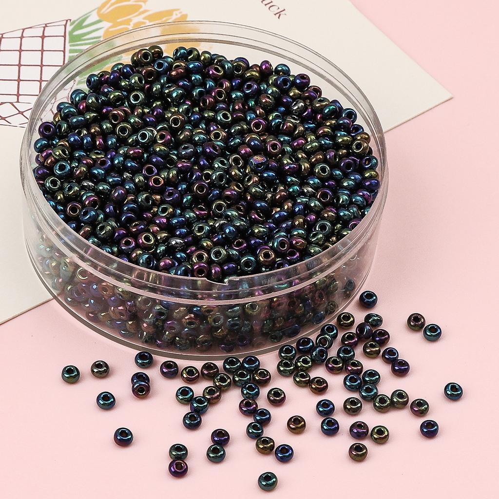 Glas Reisperlen Metall Mineralfarbe Perlen Handgemacht DIY Perlenkette Armband Zubehör Materialien Perlen zur Schmuckherstellung