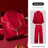 Year of the Ox Women's Red Pajamas with Built-in Bra - V-neck, Soft, Skin-Friendly, Sexy Loungewear - Perfect Gift for Best Friend