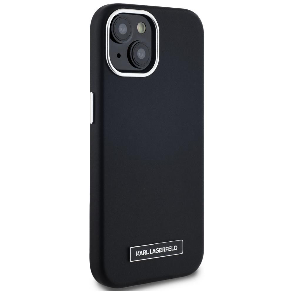Karl Lagerfeld FW Metal Plate MagSafe Case for iPhone 15 Black