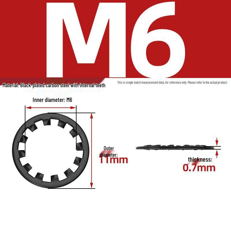 Carbon Steel Zinc-Plated Lock Washer with Inner and Outer Teeth