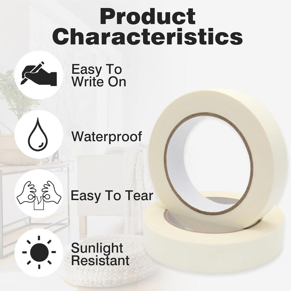 Masking Tape White Single Side Tape Adhesive Crepe Paper for Oil Painting Sketch Drawing Supplies