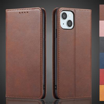 Magnetische Anziehungskraft Ledertasche für Apple iPhone 15 / iPhone15 6.1" Holster Flip Cover Case Brieftasche Handytaschen Fundas Coque