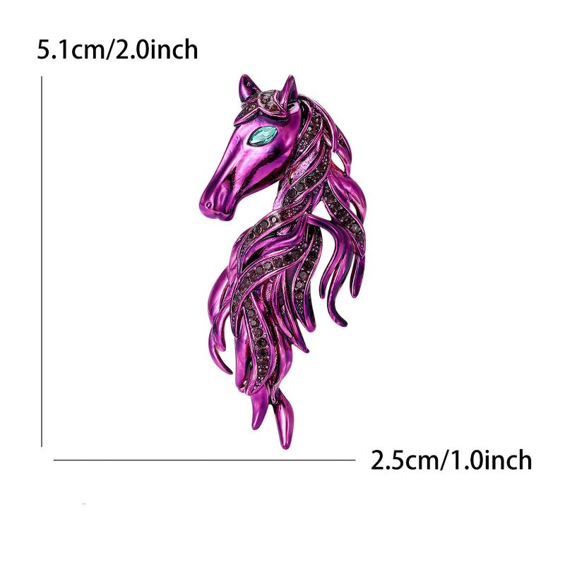 Luxuriöse Vielseitige Strass Pferde Kopf Broschen Für Damen Tier Anstecknadeln Freizeit Party Freunde Accessoires Modeschmuck Geschenke