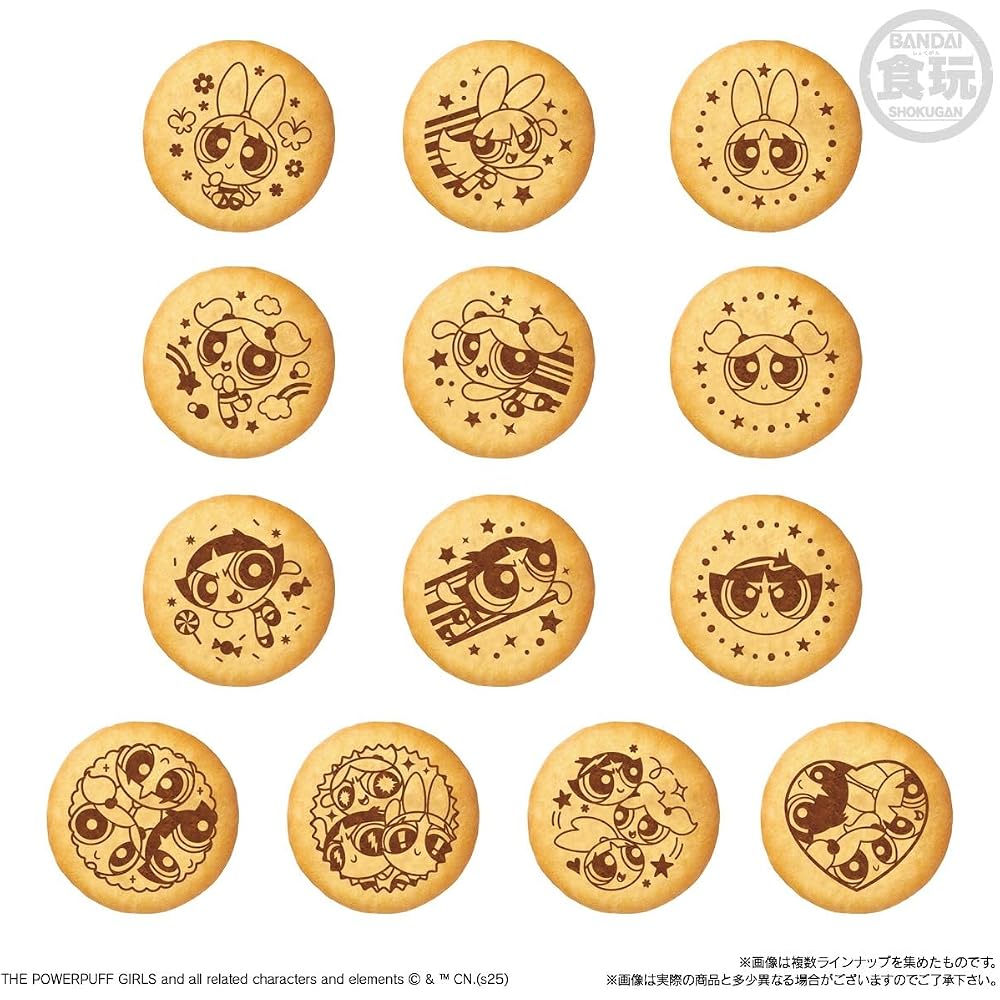 Bandai (BANDAI) Powerpuff Girls Embroidered Can Badge Biscuit Biscuit Food Toy [Box Sale/Set of 12]