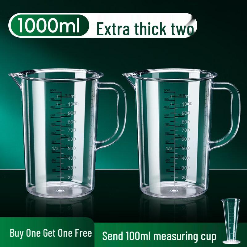 Утолщенный пластиковый мерный стакан из поликарбоната со шкалой (2-Pack)