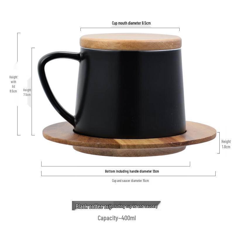 Shangqi European Bone China Ceramic Cup with Lid and Coaster