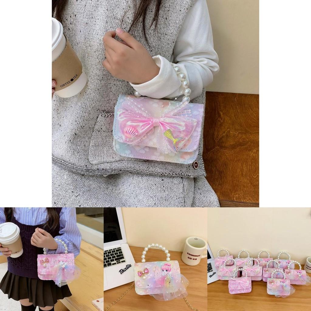 Adorable Princess Anna Themed Pu Handbag With Charming Pearl Bow For Girls