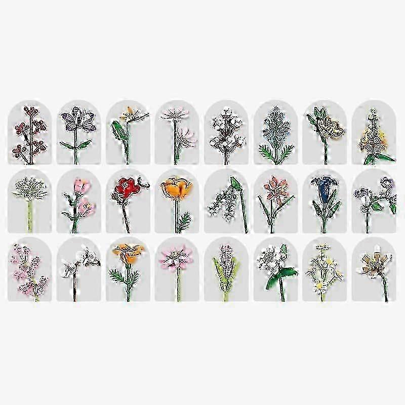 Calendario dell'Avvento di Natale con Blocchi a Forma di Bouquet di Fiori, Xmas 24 Giorni Bouquet di Girasoli Blind Box