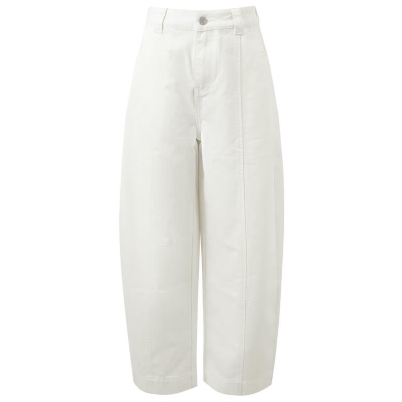 Sancai 2026 Summer High-Waist Loose Fit White Jeans XL