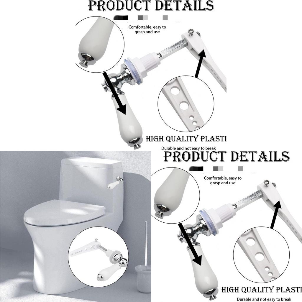 Modern Minimalist Ceramic Toilet Flusher Handle With Zinc Alloy Tank Fittings For Bathroom Renovation