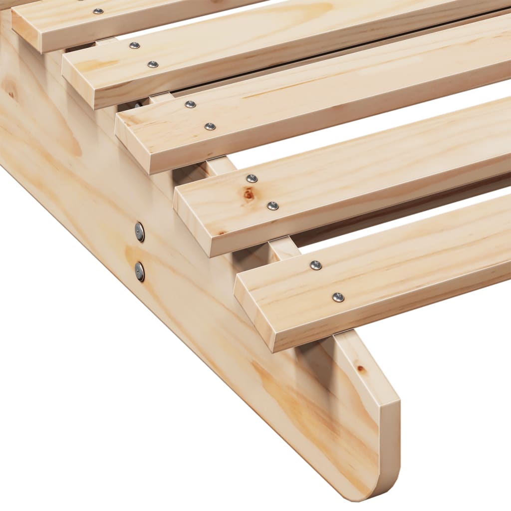 2 Piece Sun Lounger 205 x 60 x 31.5 cm Solid Pine Wood